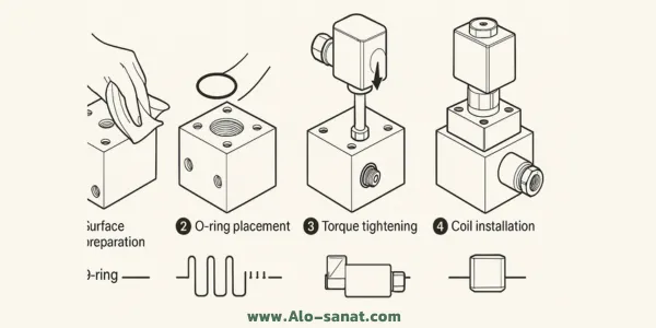 مراحل مونتاژ شیر هیدرولیک
