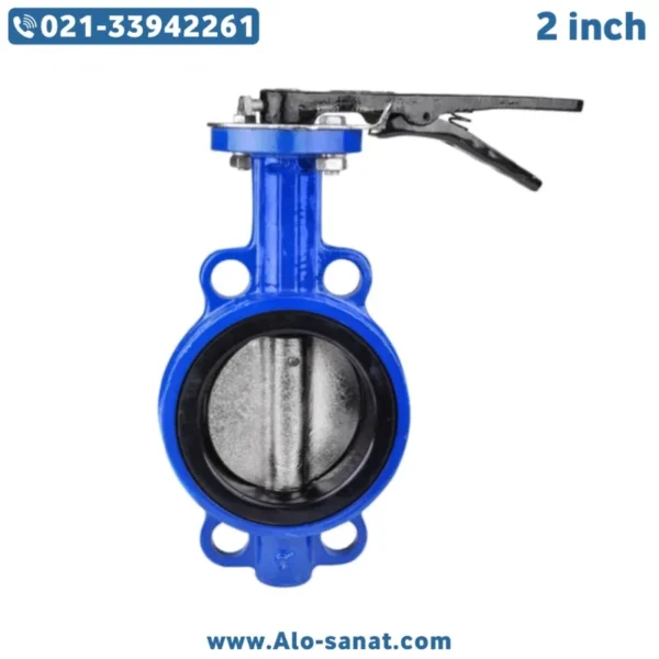 2inch-wafer-butterfly-valve شیر پروانه ای ویفری 2 اینچ بدنه کروم