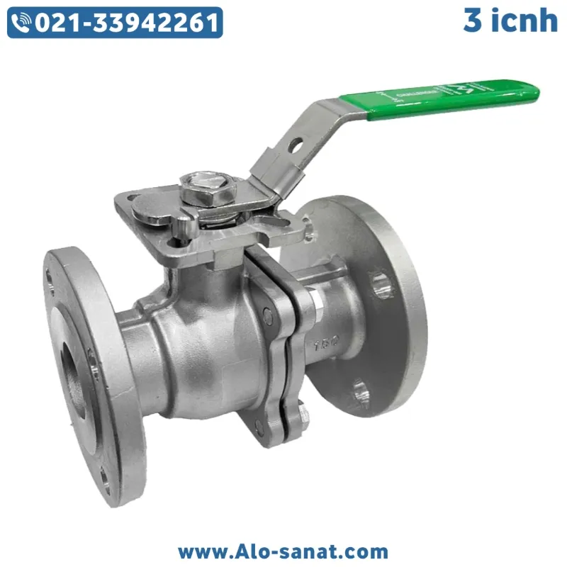 شیر توپی فلنچی استیل سایز 3 اینچ