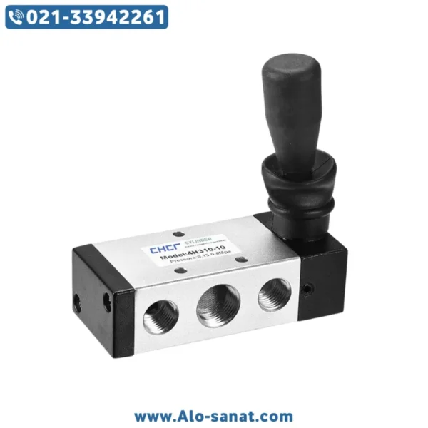 4H410-15-hand-lever-valve شیر دستی پنوماتیک 5/2 سایز 1/2 4H410-15