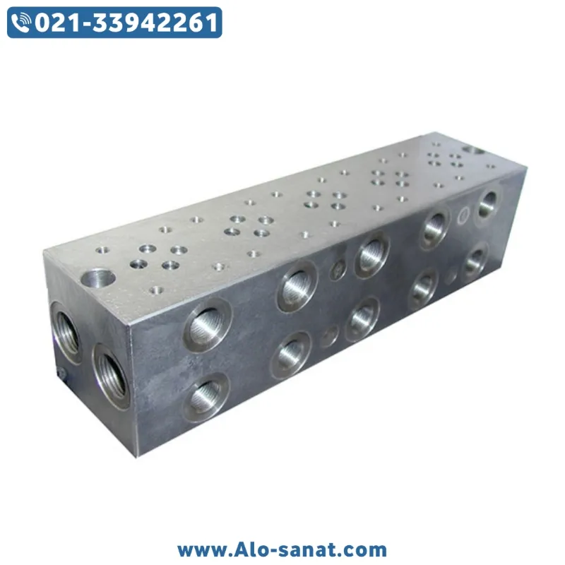 Hydraulic-manifold-block-5way بلوک زیر شیری هیدرولیک 5 طبقه