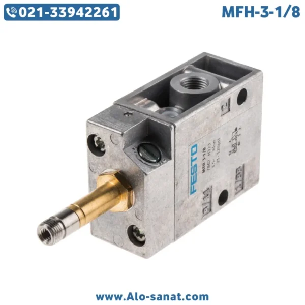 MFH-3-1-8-festo شیر برقی پنوماتیک فستو مدل MFH-3-1-8 تک بوبین