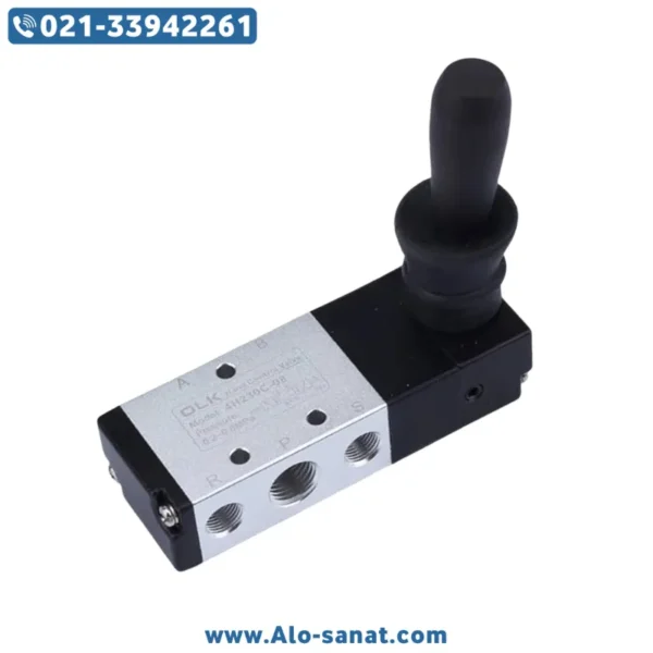 -hand-lever-valve شیر دستی پنوماتیک 5/3 سایز 1/4 4H230-08-L