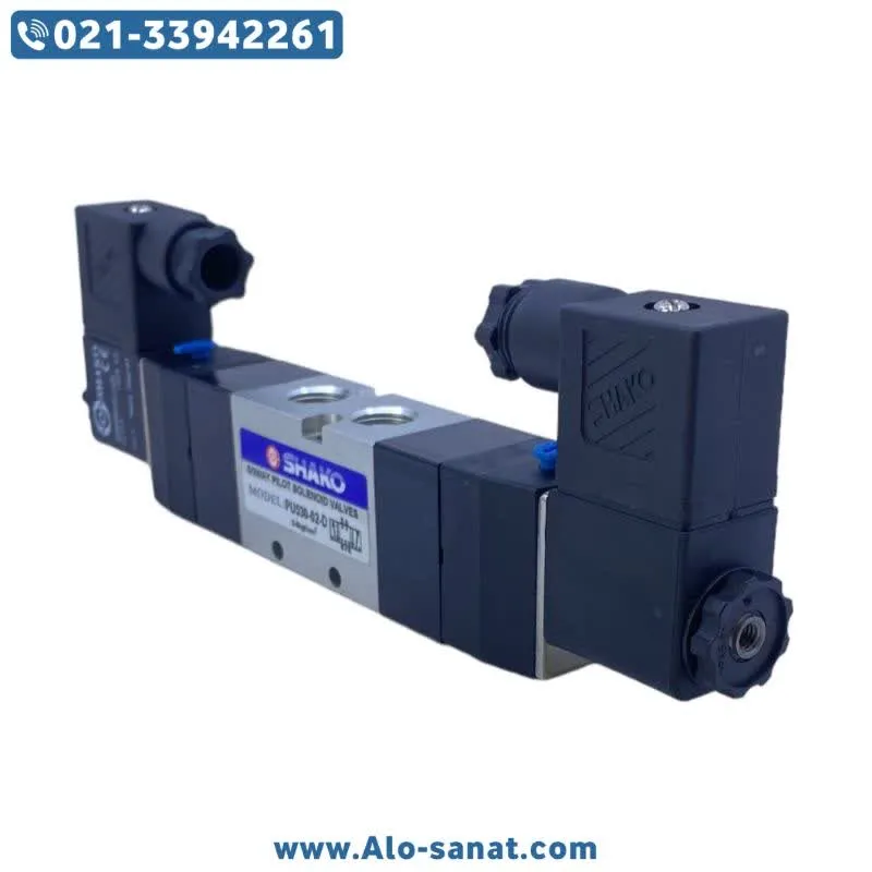 شیر برقی 5/3 شاکو سایز 1/4 کد PU30-02-D