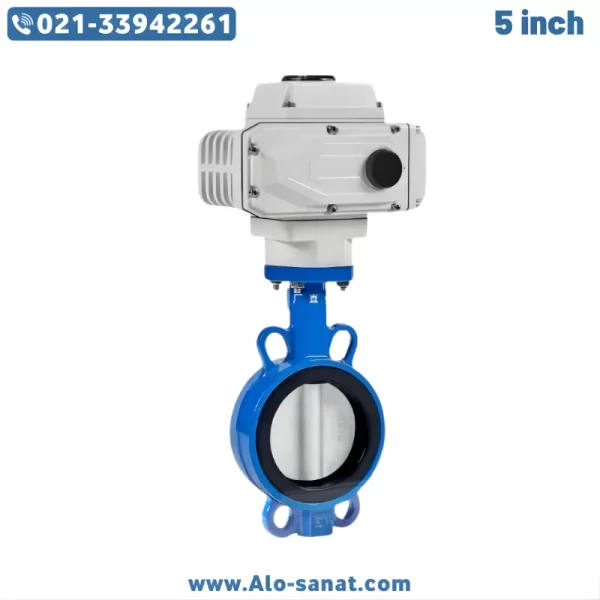 5inch-steel-disck-butterfly-valve-electric شیر پروانه ای ویفری با عملگر برقی دیسک استیل 5 اینچ