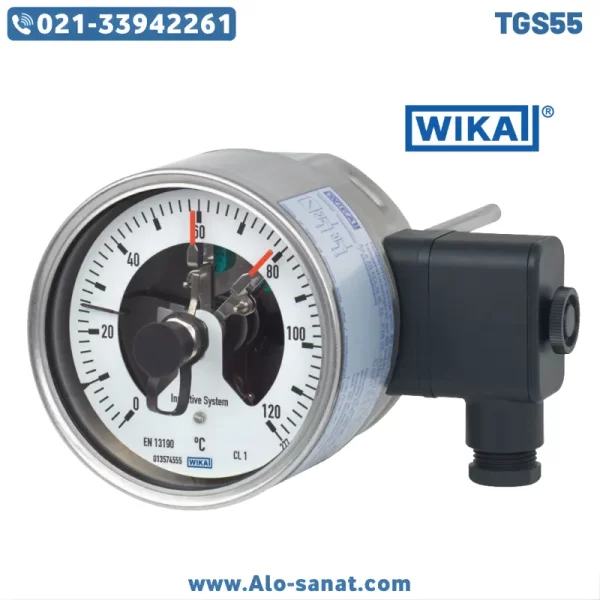 tgs55-wika-bimetal-thermometer-switch ترمومتر بیمتال ویکا WIKA مدل TGS55 سوئیچ دار