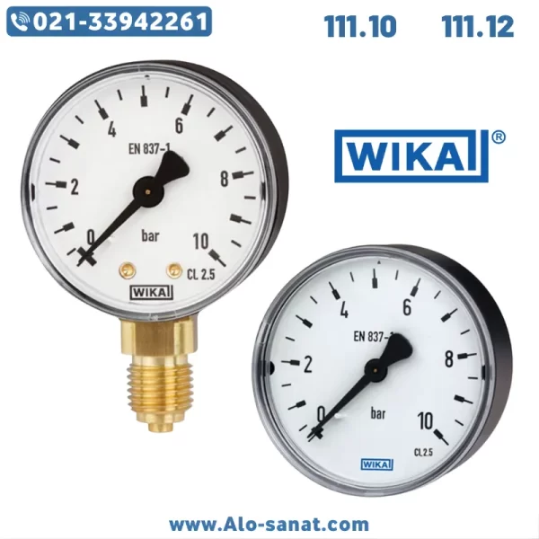 گیج فشار ویکا WIKA مدل 111.10 / 111.12