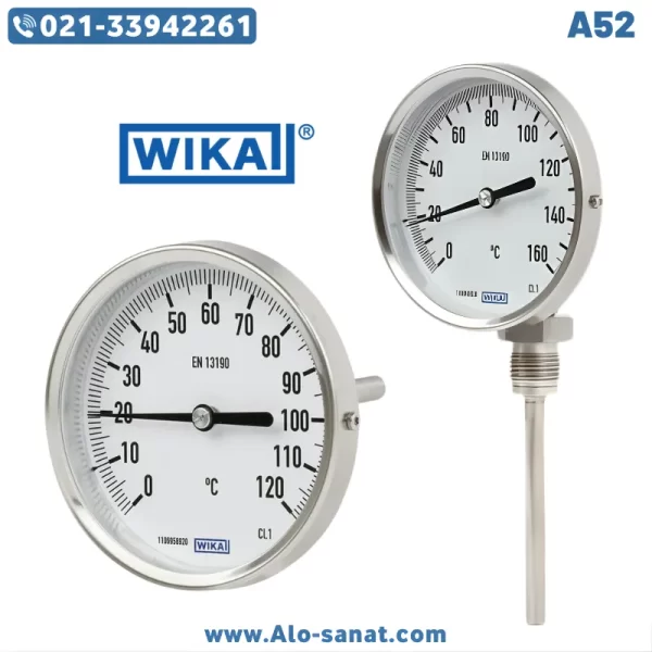 ترمومتر بیمتال ویکا WIKA مدل A52 عقربه ای