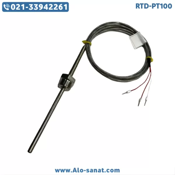 سنسور RTD-PT100 طول ۱۵ سانتیمتر رزوه ۳/۴ کلاس