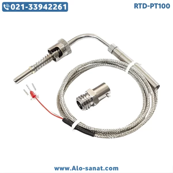 سنسور RTD-PT100 قطر ۳ میلیمتر طول ۵ سانتیمتر L شکل