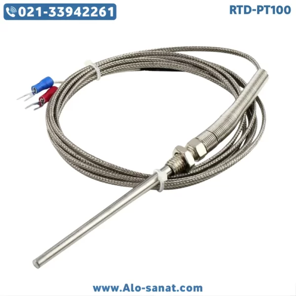سنسور RTD-PT100 طول رابط ۲ متر غلاف ۱۵ سانتیمتر متحرک