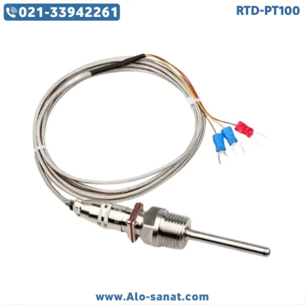 سنسور RTD-PT100 رزوه متحرک غلاف ۵ سانتیمتر