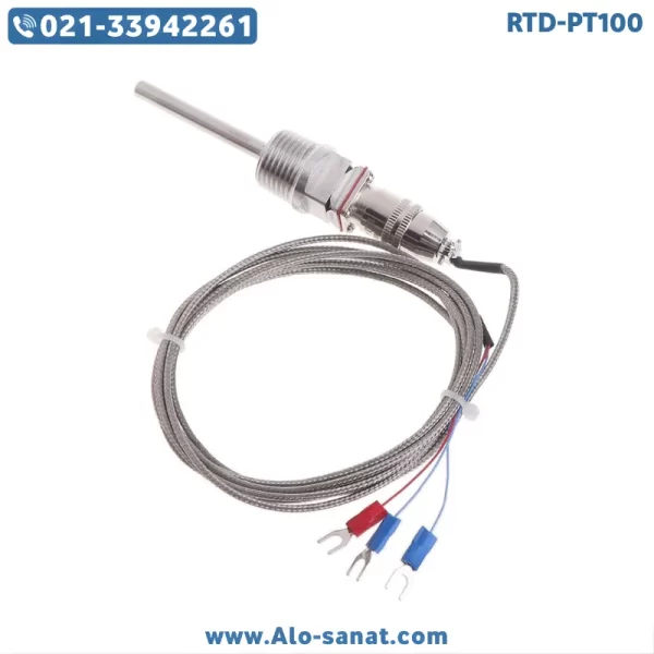 سنسور RTD-PT100 رزوه متحرک غلاف ۵ سانتیمتر