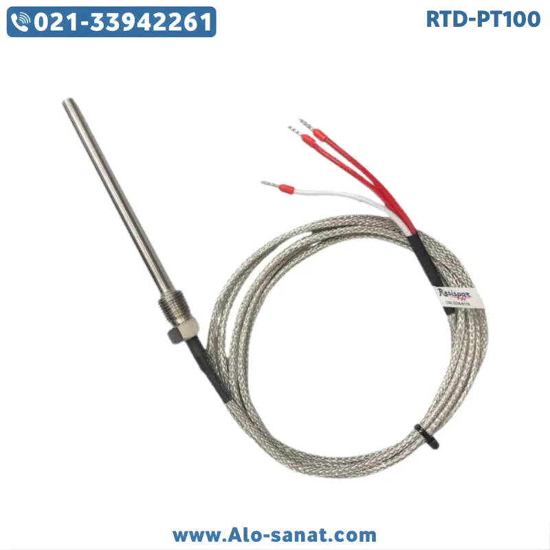 سنسور RTD-PT100 شیلدار ۱۰ سانتیمتری سوکت دار