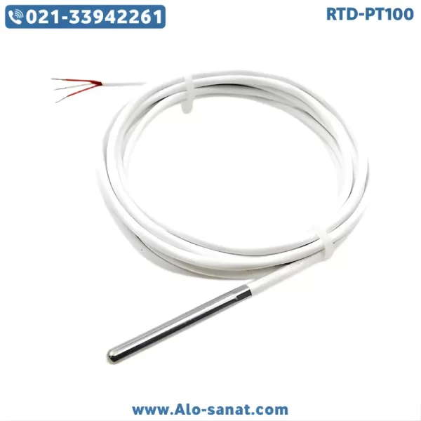 سنسور RTD-PT100 تفلونی قطر ۴ میل ساپورت دار