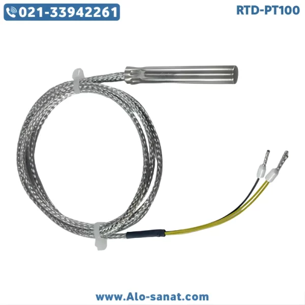 سنسور RTD-PT100 سیمی شیلدار ۵سانتیمتری بدون فنر
