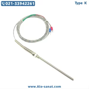 ترموکوپل Type K فلکسیبل MI غلاف ۱۰ سانتیمتر قطر ۱ میلیمتر