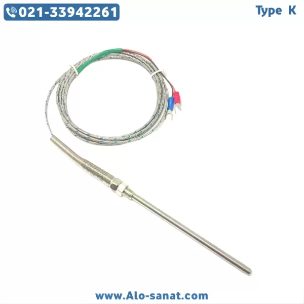 type-k-mi-flexible-100mm-1mm ترموکوپل Type K فلکسیبل MI غلاف ۱۰ سانتیمتر قطر ۱ میلیمتر