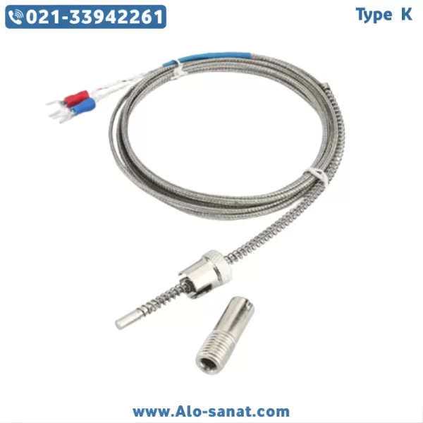 type-k-spring-slotted ترموکوپل تیپ K فنردار قطعه چاکدار
