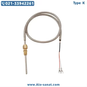 ترموکوپل تیپ K قطعه رزوه‌ای دو تکه پیچی