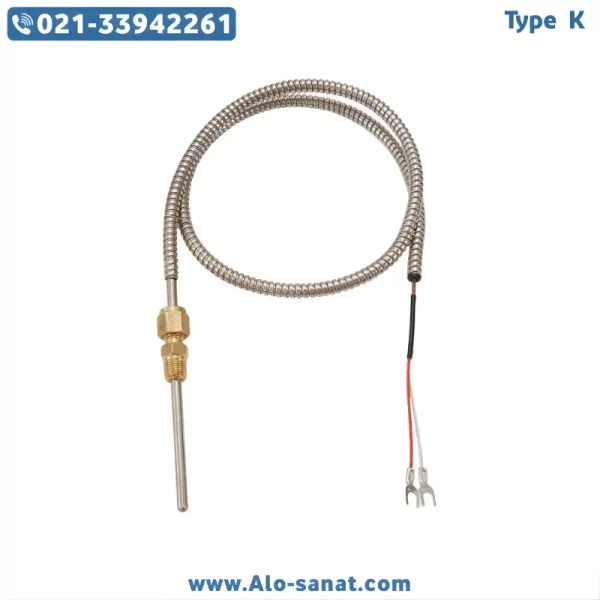 ترموکوپل تیپ K قطعه رزوه‌ای دو تکه پیچی