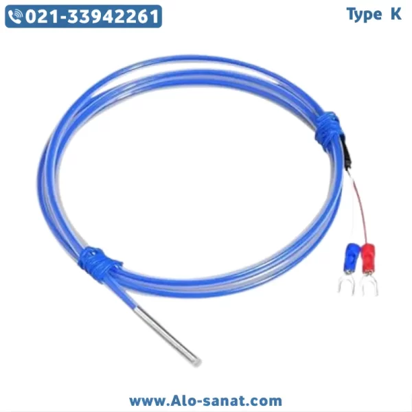 ترموکوپل Type K کابل ۳ متری TP01 با غلاف فلکسیبل
