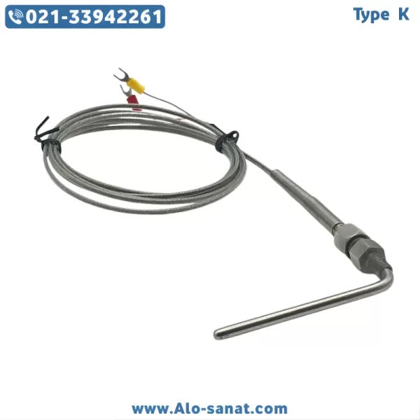 ترموکوپل Type K دارای ساپورت ۳۰ سانتیمتر L شکل