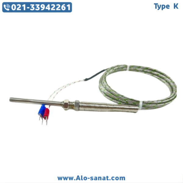 ترموکوپل Type K رزوه M8 غلاف ۱۵ سانتیمتری ترموکوپل Type K رزوه M8 غلاف ۱۵ سانتیمتری