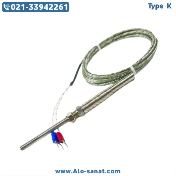 ترموکوپل Type K رزوه M8 غلاف ۵ سانتیمتری ترموکوپل Type K رزوه M8 غلاف ۵ سانتیمتری