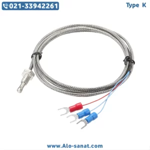 ترموکوپل Type K رزوه ۱۲ با کابل ۵ متر