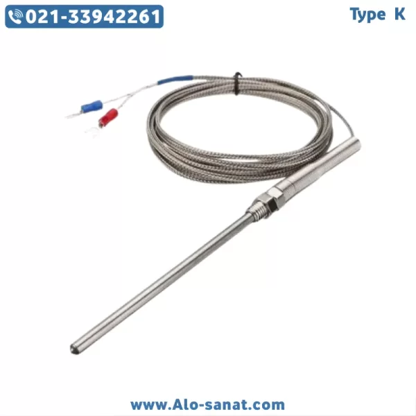 ترموکوپل Type K فلکسیبل قطر ۱ میلیمتر طول ۵ سانتیمتر