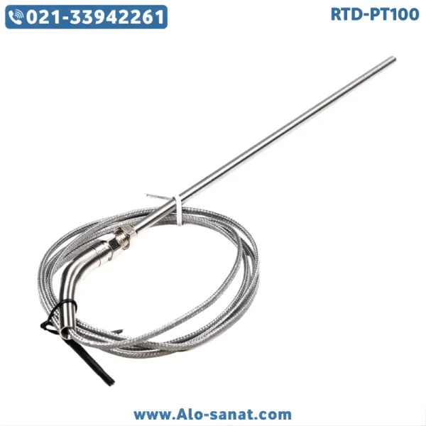 سنسور RTD-PT100 به طول ۲۰ سانتیمتر قطر ۶ میلیمتر رزوه ۱/۲