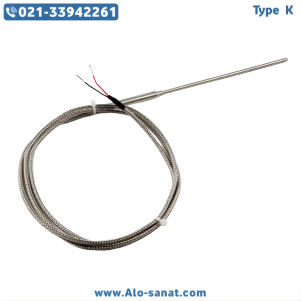 سنسور RTD-PT100 سیمی بدون رزوه قطر غلاف ۳ میلیمتر طول ۳ سانتیمتر
