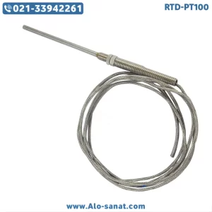 سنسور RTD-PT100 سیمی شیلدار رزوه m8 طول ۵ سانتیمتر