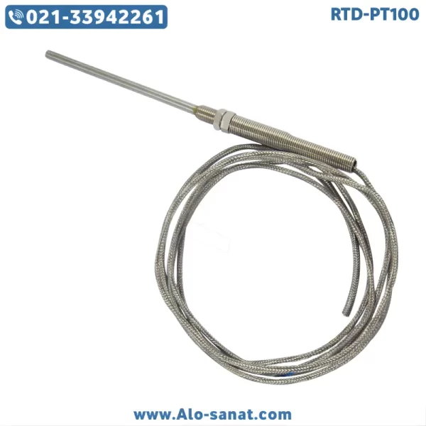 سنسور RTD-PT100 سیمی شیلدار رزوه m8 طول ۵ سانتیمتر