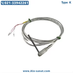 سنسور RTD-PT100 قطر ۲ میلیمتر طول ۱۰ سانتیمتر L شکل