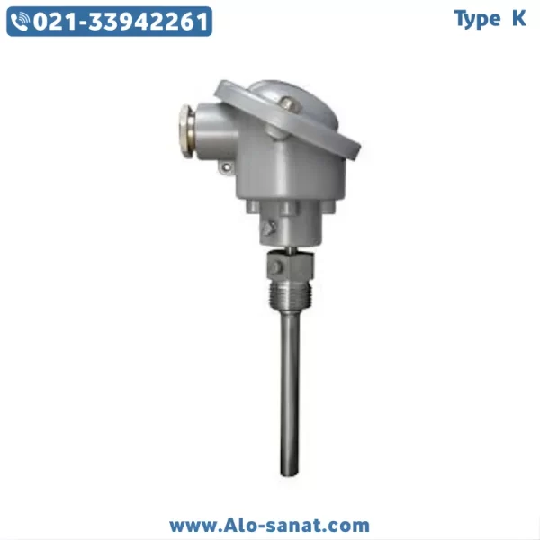 سنسور RTD-PT100 کلگی دار اسکوتی با طول غلاف ۱۳٫۵cm