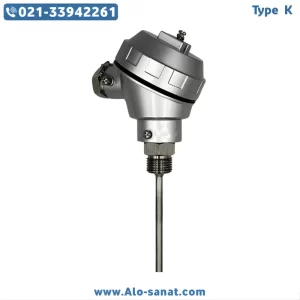 سنسور دما RTD-PT100 کلگی دار ۱/۲ قطر ۶ میل طول ۱۰ سانت SS316