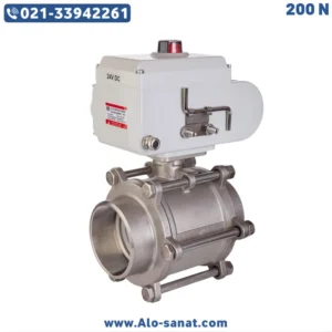 شیر استیل 3 اینچ با اکچویتور برقی 200 نیوتن ON/OFF ولتاژ 220 و 24